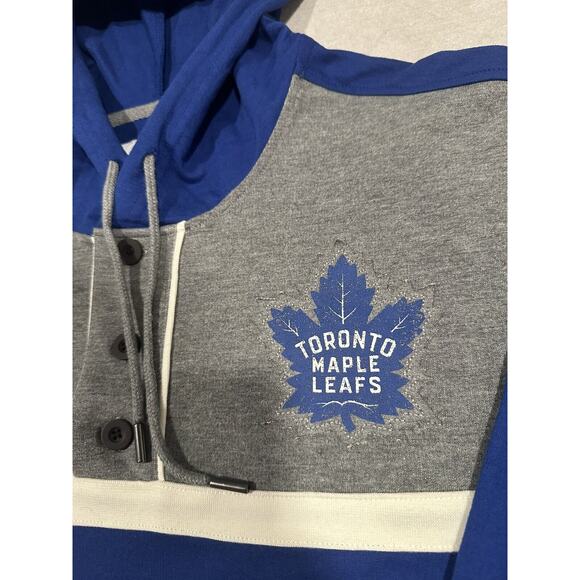 NWOT Mens Toronto Maple Leafs Fanatics Hoodie Sweatshirt Pullover 3XL Blue Laces - Picture 2 of 8